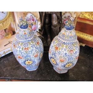 Pair Of Covered Vases