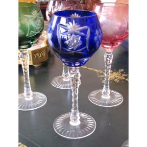 6 Crystal Stemmed Glasses