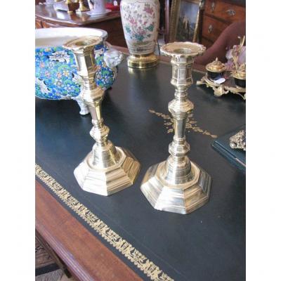 Pair Of Gilt Bronze Candlesticks