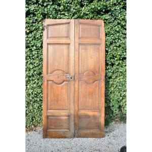 Double-leaf, Double-sided Walnut Connecting Door, Eighteenth Century 