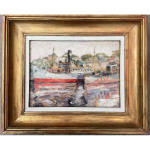Estelle Juste, The Port Of Antibes, 1949. Belgian Painter