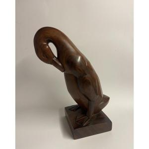 Emile Bachelet, Duck, Wooden Sculpture