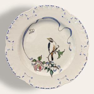 Flowers And Ribbon Plate By Félix Bracquemond, Creil Montereau For Haviland