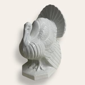 Crackle-glazed Earthenware Turkey, By Paul Stoffyn. Probably By Saint Ghislain