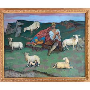 Joseph Bolegard, The Shepherd His Dog And His Sheep