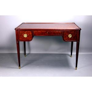 Bureau Louis XVI En Acajou Moucheté 