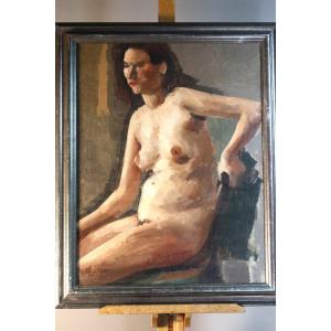 “nude” Painting Signed René Guinand (1892-1983)