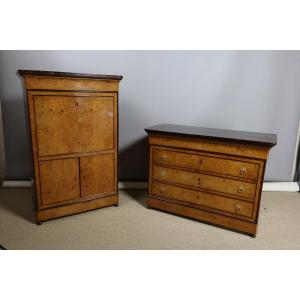 Charles X Commode And Secretary Set 