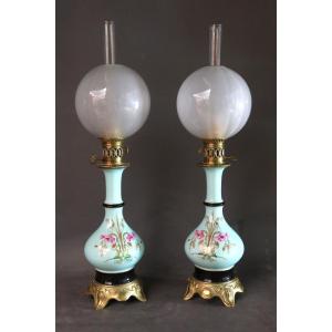 Pair Of 19th Century Porcelain Lamps