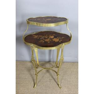 Marquetry Pedestal Table