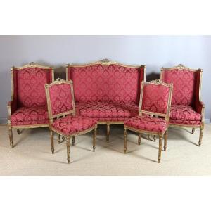 Louis XVI Style Gilded Wood Living Room