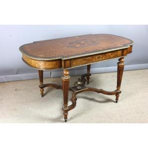 19th Century Marquetry Center Table