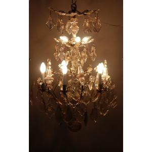 19th C. Bronze And Tassel Chandelier