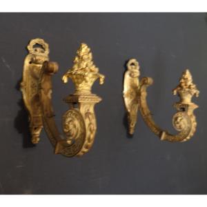 Pair Of Bronze Curtain Tiebacks 