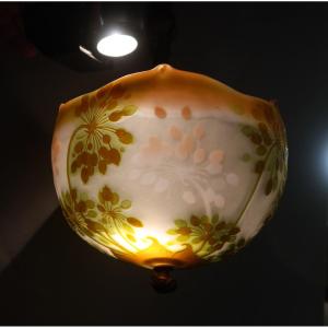 Gallé Signed Ceiling Light