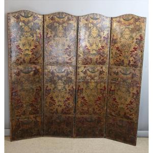 18th Century Cordovan Leather Screen