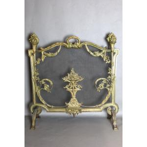 Gilt Bronze Fire Screen, 19th Century
