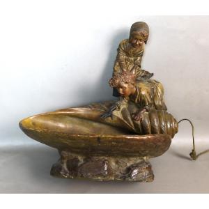 Terracotta Sculpture Forming A Lamp