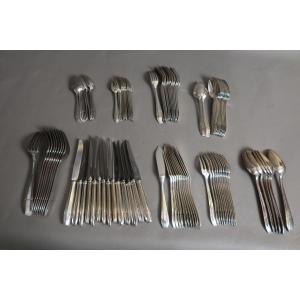 Art Deco Silver-plated Metal Flatware Set
