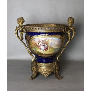 Large Sèvres Cup Mounted In Bronze