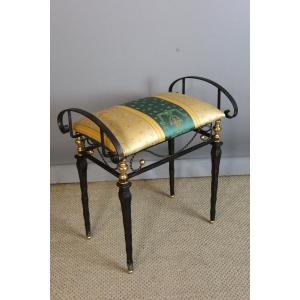 20th Century Wrought Iron Bench