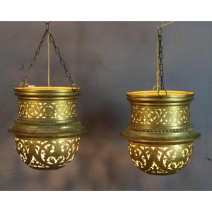 Pair Of Large Bronze Lanterns XIX
