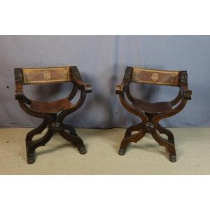 Pair Of Sixteenth-century Curule Armchairs