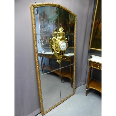 Important Miroir Avec Cartel, Epoque Louis XVI