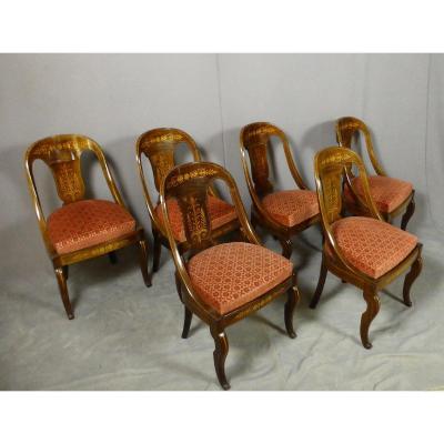Suite Of Six Charles X Stamped Chairs