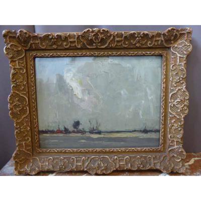 Table Navy Signed John Michaux (1876-1956)