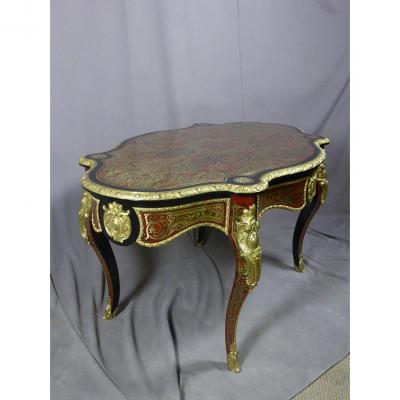 Boulle Marquetry Table Signed Diehl Paris