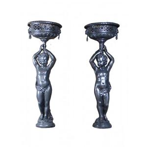 Pair Of Cast Iron Statues XIX