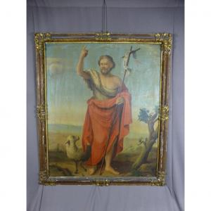 Large Table XIX "saint John The Baptist And The Mystical Lamb" XVII Frame.