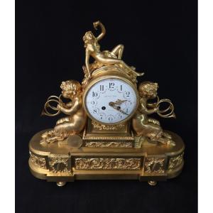 Pendulum Gilt Bronze With Puttis Musicians XIX
