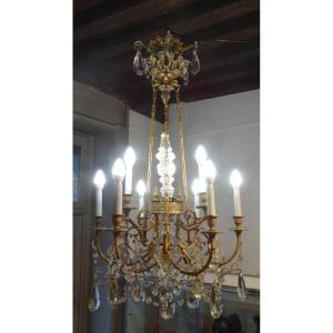 9-light Bronze Chandelier With Eagle Head Pendants