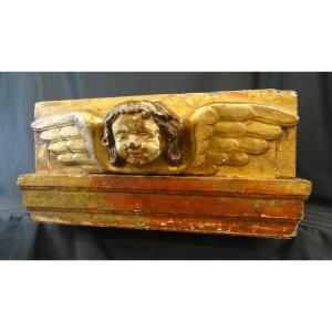 "winged Angel" 18th Century Woodwork Element