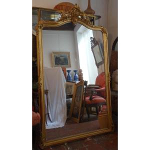 Napoleon III Period Mirror, Gilded Stucco With Gold Leaf