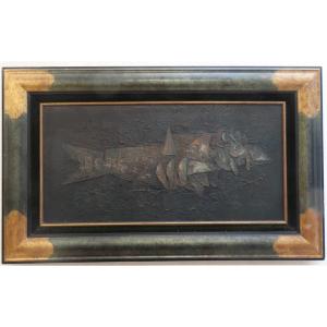 "caribbean Fish" Oil On Canvas Signed Coran