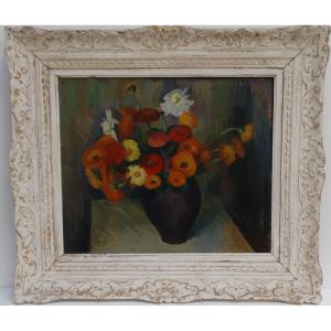 "bouquet" Oil On Panel By Yvonne Guégan
