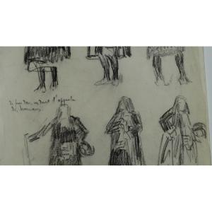 Pencil Sketches For The French Comedy By Lucien Jonas