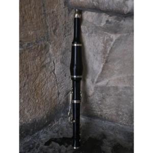 French Flageolet With Pump, Late 19th Century, In Ebony With 5 Keys - Musical Instrument