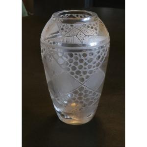 Paul Nicolas Nancy Acid-etched Vase, Art Deco, 19.5 Cm