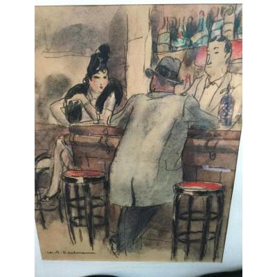 Charles Auguste Edelmann Paris Alsace Soultz Sous Foret Watercolor