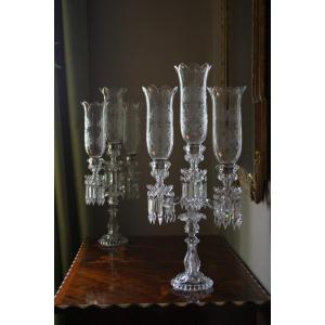 Baccarat Pair Of Candelabra Candlesticks With Tealight A 3 Lights Height 72 Cm Perfect Condition