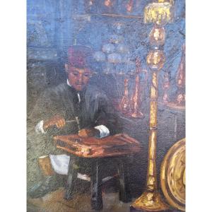 The Young Man Working In His Studio