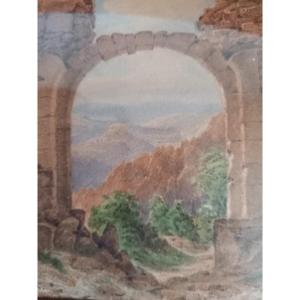 Romantic Ruins Landscape 