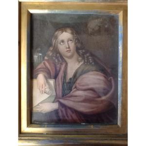 Romantic Watercolor, Representing A Holy Woman Praying 