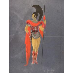 Ensemble De Projets De Costumes Pour Un Ballet Ou Un Opéra Vers 1940