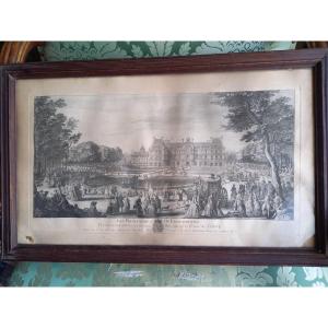 Les Promenades Du Luxembourg, 18th Century Engraving, Period Frame