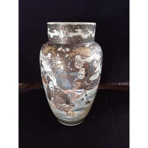 Baluster Vase In Satsuma Earthenware